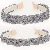 Resim 2 adet Bohemian Minimalist Rayon Kafa Bantları - El Yapımı Örgülü Saç Bantları, Kaymaz Dişler, Kadınlar Günü için Moda Giyim Aksesuarları 
