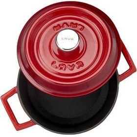 Resim Lava Döküm 18 CM Kırmızı Derin Tencere 