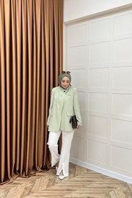 Resim Sara Blazer Ceket Yeşil 70147-YESIL - 2 Beden 