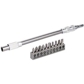 Resim Bosch 11 Parça Metal Vidalama Ucu Seti + Uzatma Adaptörü 200mm - 2608522376 