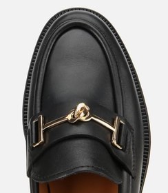 Resim HOTİÇ Kadın Deri Siyah Tokalı Klasik Loafer 