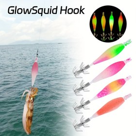 Resim 4 adet/takım GlowSquid saç tokası Yumuşak Kalamar Yemi Karışık Renkli, ABS Malzeme, Kurşunsuz, Gece Balıkçılığı için Mükemmel 