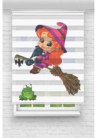 Resim Perdecizade Enxboy Süpürgeli Kız Dijital Baskılı Zebra Perde-cocuk Odası-stor Perde Pz-346 Renkli 