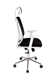 Resim Ofisbazaar Up Beyaz Fileli Yönetici Koltuğu Ergonomik Başlıklı Ofis Koltuğu Siyah Fileli Siyah 
