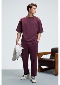 Resim Grımelange Barnaby Erkek Kolu Ve Pantolon Cebi Süs Etiket Detaylı Yuvarlak Yaka Bordo Alt-üst Takım Bordo 