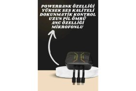 Resim MidasTech Powerbank Kulaklık ve 7 Kordonlu Akıllı Saat Çoklu Şarj Girişi Bluetooth Bağlantılı Midaste 