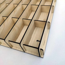 Resim 1/64 Akçaağaç (Bej) Renk Yatay Hobi Araba Rafı 100 Araç (Hot Wheels, Matcbox) 