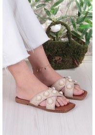 Resim Fort 014-20 Fls Toka Detaylı Tatil Terliği Günlük Terlik Kadın Terlik Ten 