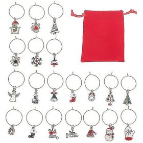 Resim /ea/20 Adet Şarap Kadehi İşaretleyicisi Noel İçecek İşaretleyicisi Süsleri Şarap Kadehleriyle Uyumlu 