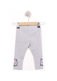 Resim Toontoy Kids Toontoy Kız Bebek Paça Kedi Nakışlı Tayt Pembe 