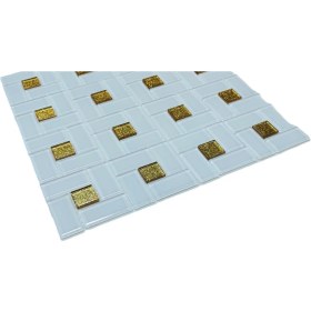 Resim MozaiKristaL Mutfak Tezgah Arası ve Tüm Yüzeyler Için Kristal Cam Mozaik. Cam Ölçüleri: 23X23X48X4 Mm. File Ölçüsü: 30X30 Cm. Renk: Beyaz-Altın ( 1 Koli = 11 File Karo = 1 M2 Fıyatıdır ) 