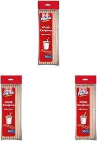 Resim Yıldızan Piknik Ahşap Kariştirici 50'Li 3lü paket 1190698 