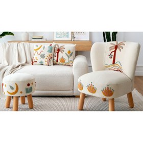 Resim Normod Palmeras Punch Berjer & Puf & Kırlent Takımı 