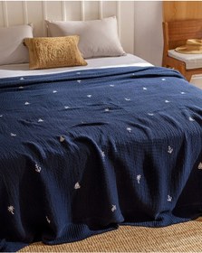 Resim Madame Coco Riva Çift Kişilik %100 Pamuk Yatak Örtüsü - Lacivert 8684427210420 Lacivert 
