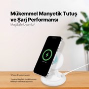 Resim Ttec AirCharger Up M MagSafe Uyumlu Kablosuz Şarj Standı iPhone 12/13/14/15/16/MAX UYUMLU 