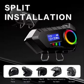 Resim Hayat Store Y30 Kask Kulaklık Bluetooth Motosiklet Kulaklık Rgb Radyolu Intercom 