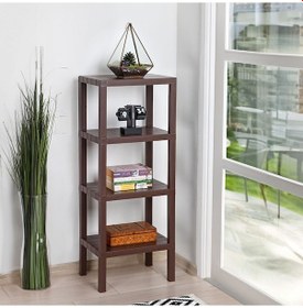 Resim Mithra Life 4 Katlı Plastik Kahverengi Banyo Mutfak Rafı Mıt1053 Kahverengi 