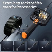 Resim 1 adet Işıklı Endoskop Kamera - 10.92cm IPS Ekranlı İnceleme Boreskop Kamera, 8 LED Işıklı HD Yılan Kamera, Dayanıklı Malzeme, Şarj Edilebilir Pil, USB ile Çalışan, Hassas Ölçüm, Endüstriyel İnceleme / Kanalizasyon Bakımı, Profesyoneller & DIY Tutkunları İçin 