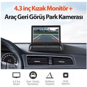 Resim Oto Geri Görüş Kamera Seti Katlanır Monitör ve Arka Kamera N11.300 