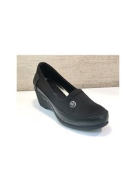 Resim White Line 1620 Kadın Günlük Paraşüt Kumaş Dolgu Topuklu Ayakkabı Siyah 