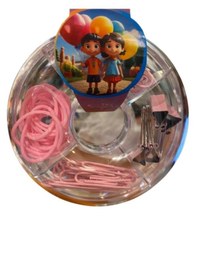 Resim Ataş Seti Yuvarlak Lastikli Pembe 