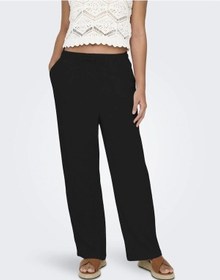 Resim Only 15322263 Onlsıesta Pull-up Lınen Pnt Black Kadın Pantolon Siyah 