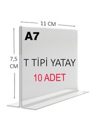 Resim Heroglas 10adet A7 T Tipi Yatay Masa Üstü Şeffaf Pleksi / Föylük-fiyatlık-menü-broşürlük 
