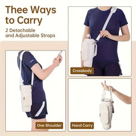 Resim Taşınabilir 40oz Yalıtımlı Bardak Depolama Çantası ile, Araba için Kolu Taşıma Kolu, Kauçuk Su Şişesi Tutucu, Okul, Açık Hava, Yürüyüş, Yurt vb. için Uygun. Spor ve Trekking Bardak Kılıfı, Dik Duran Naylon Kauçuk Su Şişesi, 5 Senaryo için Uygun: Okul, Açık Hava, Tırmanma, Ev, Yurt vb. 