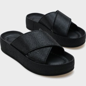 Resim Capone Outfitters Maren Çapraz Taşlı Bantlı Taşlı Detaylı Dolgu Topuk Kadın Terlik 
