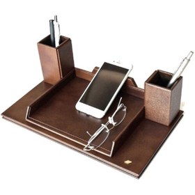 Resim Tabac Deri Masa Üstü Telefon Ve Gözlük Tutucu 362 