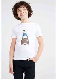 Resim Komşum My Neighbor Totoro Baskılı Unisex Çocuk Beyaz T-Shirt (534791678) 