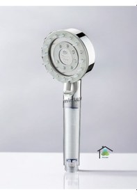 Resim Mintev Filtreli Arıtmalı Masajlı Krom Beyaz Elit Duş Başlığı Seti Krom Hortum Ve Mafsal Beyaz 