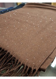 Resim Premium Kaşmir Kumaşlı - Taşlı - Omuz Şalı Açık Kahve 