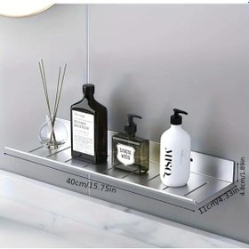 Resim Gkd 304 Kalite Paslanmaz Çelik 40 Cm Ve 30cm 2 Adet Banyo Rafı Düzenleyici - Vidalı Sistem - Inox Gri 