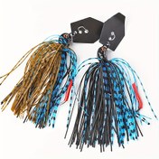 Resim 15g/18g 100mm Buzzbait Chatterbait Silikon Etekli Indiana Bıçak Jig Balık Yemi Swimbait Spinner Bait 