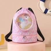 Resim Travel Karikatür Yüzme Çantası Büyük Kapasiteli Kuru ve Islak Ayırma Çantası Çok Fonksiyonlu Su Geçirmez Banyo Çantası Seyahat Spor Saklama Çantası (Yurt Dışından) 