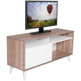 Resim Retro Slide Tv Sehpası Latte-Diamond Beyaz 