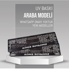 Resim Otomobil Markalı Plakalık, 2 Adet Premium Uv Baskılı Plakalık 