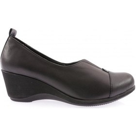 Resim Dgn 2331 Kadin Lastik Detayli Dolgu Taban Comfort Ayakkabi 2331-2-R1534 Siyah 