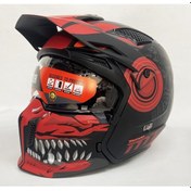 Resim Mt Streetfighter SV Aztec B5 Modüler Motosiklet Kaskı Mat Siyah - Kırmızı 