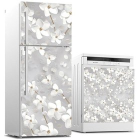 Resim Buzdolabı Ve Bulaşık Makinası Beyaz Eşya Sticker Kaplama 3D Beyaz (540884445) 