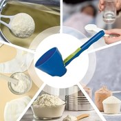 Resim 2 adet 2'li Protein Tozu Kaşığı ve Huni - Spor İçecekleri, Süt Tozu ve Takviyeler için Dökülme Karşıtı Tasarım - Ölçüm İşaretleriyle Dayanıklı ABS Plastik Mutfak Aleti, Şık Kaşık Tasarımı ve Dayanıklı Plastik Kaşık 