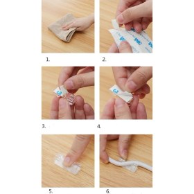 Resim Epazzar Yapışkanlı Kablo Tutucu Klips 40LI Bilgisayar Kablo Tutucu Mini Yapışkanlı Kablo Düzenleyici Şeffaf 