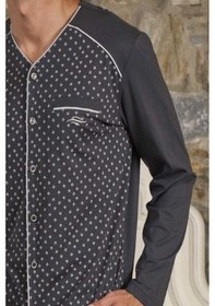 Resim Cossy By Aqua 26166 Erkek Uzun Kollu Önden Düğmeli Pijama Takımı-desenli Desenli 