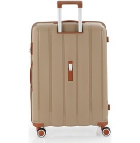 Resim Mçs Bavul Büyük Ve Kabin 2li Set Kırılmaz Silikon Valiz V305 Şamp/kahve Şampanya 