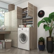 Resim Kenzlife çamaşır makinesi dolabı hayzum crd 180*066*55 banyo kiler çift kapaklı arkalıklı 