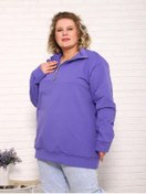 Resim Trikotaz Xl Büyük Beden Kadın Sweatshirt 365085458 Leylak 