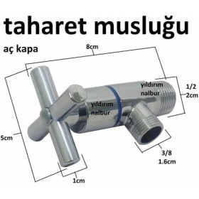 Resim Artı Aç Kapa 4 Kollu Krom Çevirveli Taharet Musluğu 