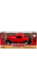 Resim Die Cast 1:32 Retro Hot Rod Çek Bırak Araba Kırmızı 