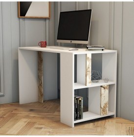 Resim Variant Variant Lima Çalışma Masası - Beyaz / Beyaz Mermer 